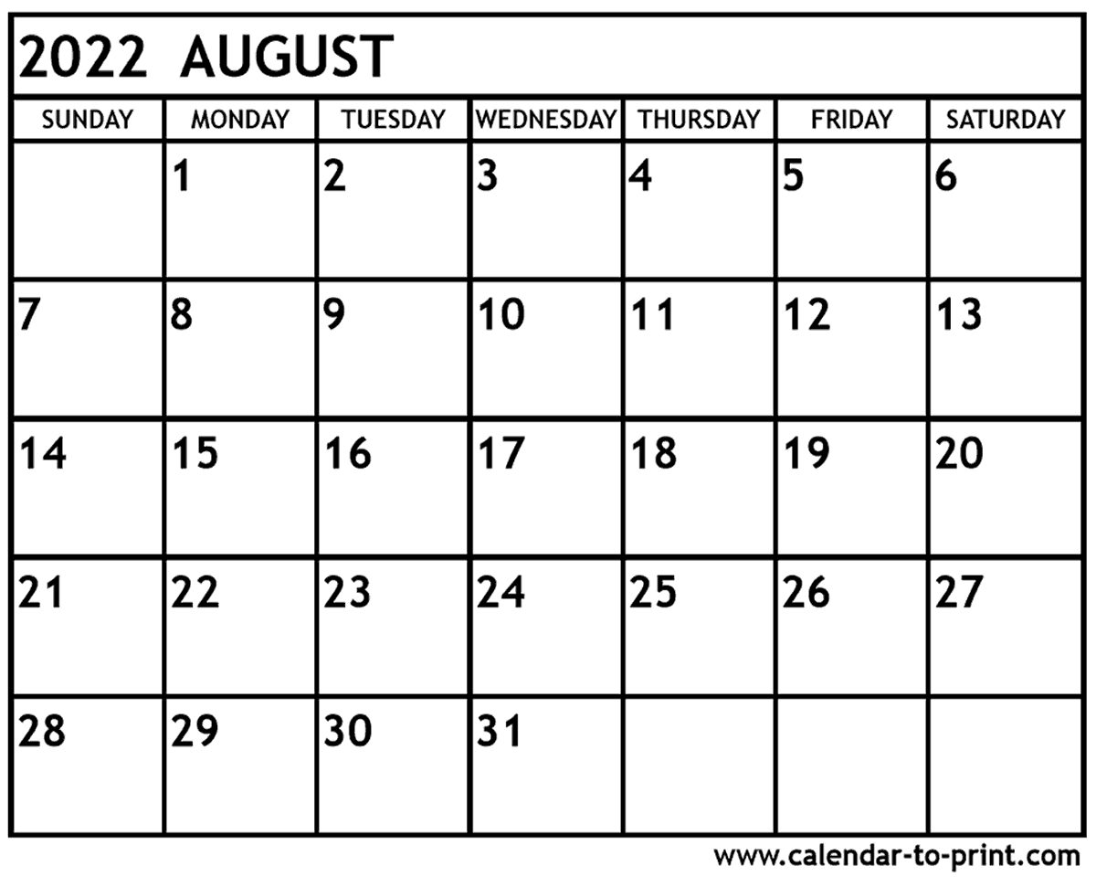 July 2022 Printable Calendar PNG