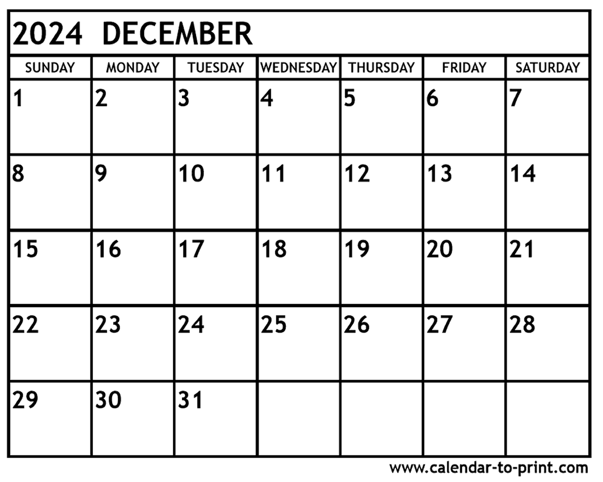Calendar 2024 December 2024 - Calendar 2024 Ireland Printable