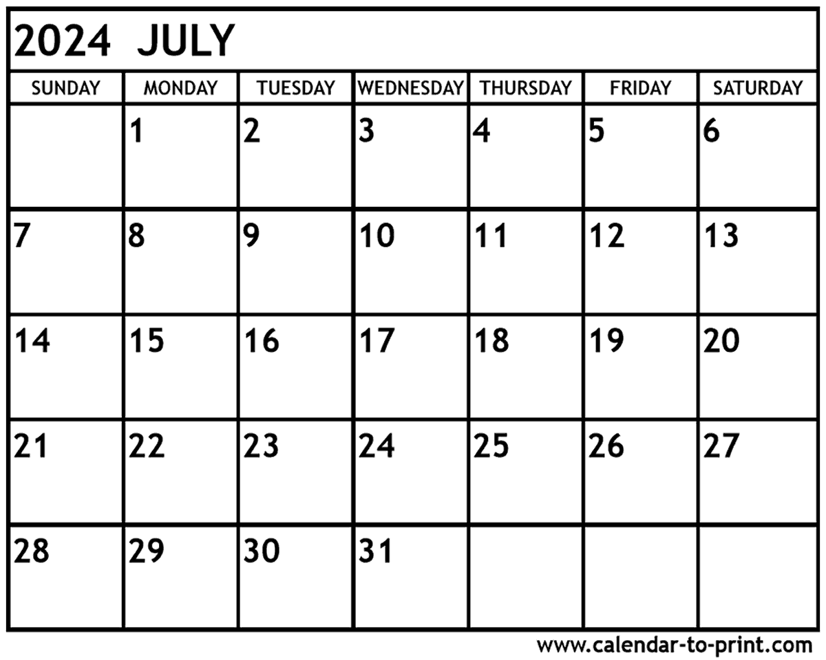 July 2024 Calendar Printable PELAJARAN