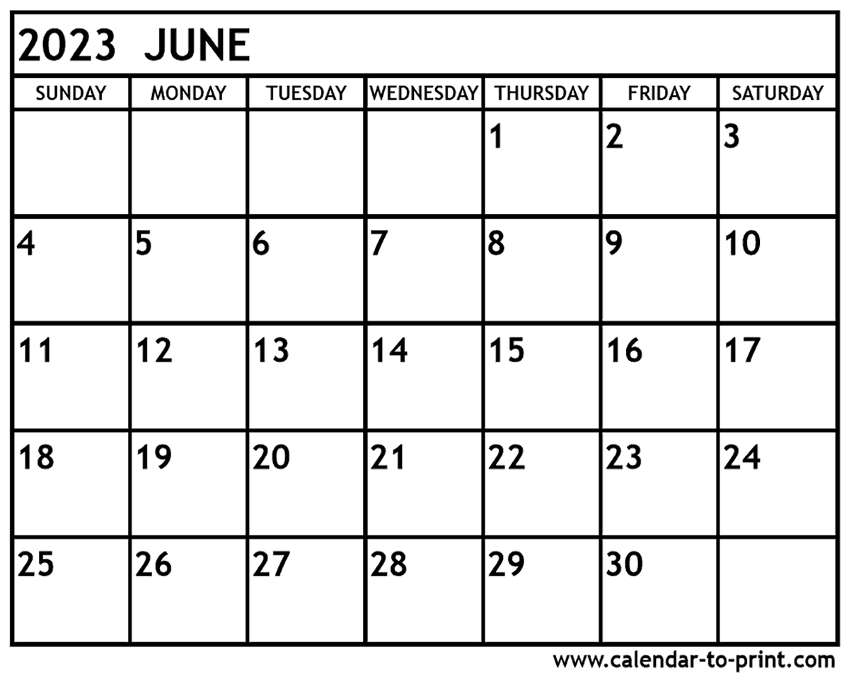 Free June 2023 Calendar Printable Pdf