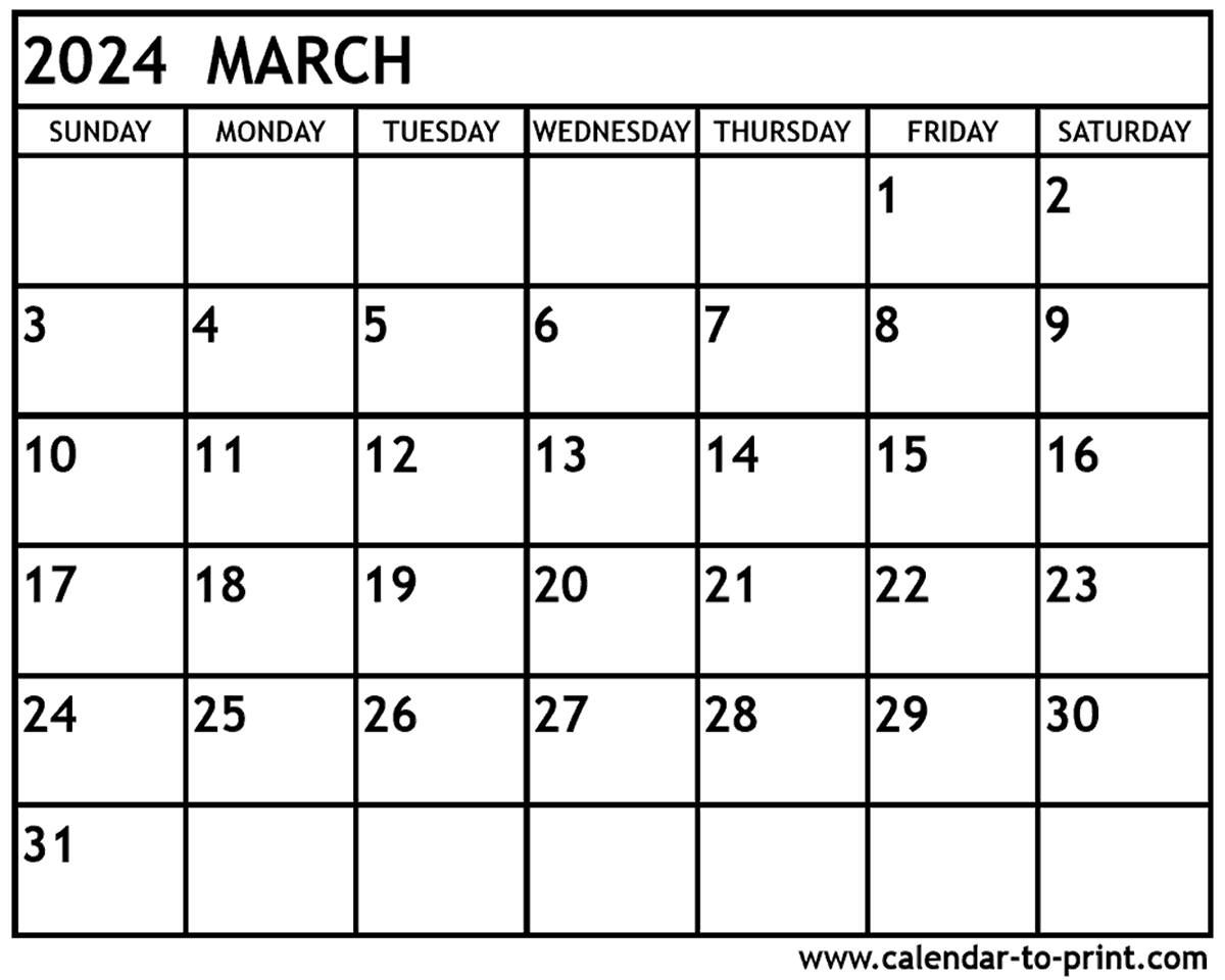 March 2024 Calendar For Printing Calendar August 2024